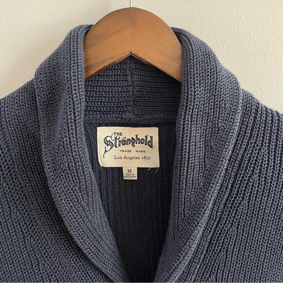 The Stronghold | Men’s Chunky Knit Cowl Collar Button Front Cardigan Pockets Med - Picture 3 of 9